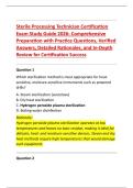 Sterile Processing Technician Certification Exam Study Guide 2026&colon; Comprehensive Preparation with Practice Questions&comma; Verified Answers&comma; Detailed Rationales&comma; and In-Depth Review for Certification Success