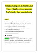 NUR2214 Nursing Care of the Older Adult &NewLine;Module 3 Quiz Questions And Answers &NewLine;Plus Rationales &vert;Rasmussen University 