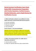 Dental Assistant Certification Exam Study &NewLine;Guide 2026&colon; Comprehensive Preparation &NewLine;with Practice Questions&comma; Verified Answers&comma; &NewLine;Detailed Rationales&comma; and In-Depth Review for &NewLine;Certification Success 