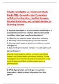 Private Investigator Licensing Exam Study &NewLine;Guide 2026&colon; Comprehensive Preparation &NewLine;with Practice Questions&comma; Verified Answers&comma; &NewLine;Detailed Rationales&comma; and In-Depth Review for &NewLine;Licensing Success