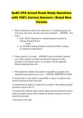 Audit CPA Actual Exam Study Questions &NewLine;with 100&percnt; Correct Answers &vert; Brand New &NewLine;Version 