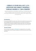 COMSAE 115 Exam Review &lpar;2026&sol;2027&rpar; &ndash; Osteopathic Medical Self-Assessment Phase 1 &vert; COMLEX-USA Preparation &vert; 176 Questions and Correct Answers