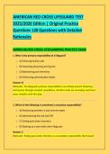AMERICAN RED CROSS LIFEGUARD TEST &NewLine;2025&sol;2026 Edition &vert; Original Practice &NewLine;Questions 120 Questions with Detailed &NewLine;Rationales 