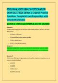 MICHIGAN STATE BRAKES CERTIFICATION &NewLine;EXAM 2025&sol;2026 Edition &vert; Original Practice &NewLine;Questions Complete Exam Preparation with &NewLine;Detailed Rationales 