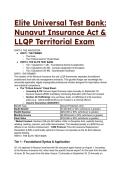 2026&sol;2027 LLQP Nunavut Insurance Act Elite Test Bank &vert; 48&plus; S-Tier Questions&comma; Rationales & Cheat Sheet