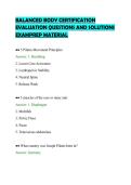 BALANCED BODY CERTIFICATION&NewLine;EVALUATION QUESTIONS AND SOLUTIONS&NewLine;EXAMPREP MATERIAL