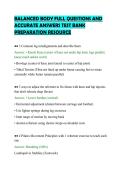 BALANCED BODY FULL QUESTIONS AND&NewLine;ACCURATE ANSWERS TEST BANK&NewLine;PREPARATION RESOURCE