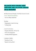 BALANCED BODY REVIEW SHEET&NewLine;QUESTIONS AND SOLUTIONS GRADED&NewLine;APLUS RESOURCE