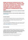 NR568 ADVANCED PHARMACOLOGY FOR THE ADULT-GERONTOLOGY PRIMARY CARE NURSE PRACTITIONER FINAL EXAM STUDY GUIDE 2026 &vert; PRACTICE QUESTIONS&comma; ANSWERS & DETAILED RATIONALES &vert; CHAMBERLAIN COMPREHENSIVE EXAM PREP