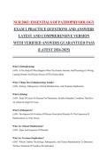 NUR 2063 Essentials of Pathophysiology Exam1Complete&nbsp; Practice Questions and Answers