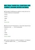BESC FINAL PAPER FULL QUESTIONS AND&NewLine;CORRECT ANSWERS REVIEW MATERIAL