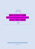 AMCA BILLING & CODING TEST Exam&vert;Questions and Correct Answers 100&percnt;&vert; Updated
