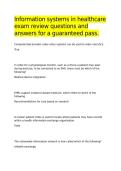Information systems in healthcare exam review questions and answers for a guaranteed pass