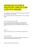 INFORMATION SYSTEMS IN HEALTHCARE COMPLETE EXAM