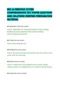 BIO 30 NERVOUS SYSTEM&NewLine;COMPREHENSIVE TEST PAPER QUESTIONS&NewLine;AND SOLUTIONS VERIFIED PREPARATION&NewLine;MATERIAL