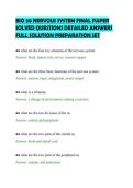 BIO 30 NERVOUS SYSTEM FINAL PAPER&NewLine;SOLVED QUESTIONS DETAILED ANSWERS&NewLine;FULL SOLUTION PREPARATION SET