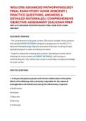 WGU D115 ADVANCED PATHOPHYSIOLOGY FINAL EXAM STUDY GUIDE 2026&sol;2027 &vert; PRACTICE QUESTIONS&comma; ANSWERS & DETAILED RATIONALES &vert; COMPREHENSIVE OBJECTIVE ASSESSMENT &lpar;OA&rpar; EXAM PREP