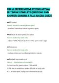 BIO 30 REPRODUCTIVE SYSTEMS ACTUAL&NewLine;TEST BANK COMPLETE QUESTIONS AND&NewLine;ANSWERS GRADED A PLUS SUCCESS GUIDE