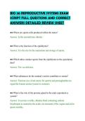 BIO 30 REPRODUCTIVE SYSTEMS EXAM&NewLine;SCRIPT FULL QUESTIONS AND CORRECT&NewLine;ANSWERS DETAILED REVIEW SHEET