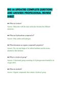 BIO 151 UPDATED COMPLETE QUESTIONS&NewLine;AND ANSWERS PROFESSIONAL REVIEW&NewLine;SHEET