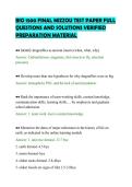 BIO 1500 FINAL MIZZOU TEST PAPER FULL&NewLine;QUESTIONS AND SOLUTIONS VERIFIED&NewLine;PREPARATION MATERIAL