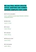 BIO 1500 FINAL MIZZOU UPDATED&NewLine;ACTUAL QUESTIONS AND CORRECT&NewLine;ANSWERS COMPLETE STUDY GUIDE