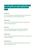 BLACK SEAL CERTIFICATION TEST PAPER&NewLine;VERIFIED QUESTIONS AND SOLUTIONS&NewLine;PACK