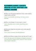 BLOOMBERG MARKET CONCEPTS&NewLine;UPDATED ACTUAL QUESTIONS AND&NewLine;CORRECT ANSWERS