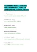 BLOOMBERG MARKET CONCEPTS&NewLine;UPDATED EXAMS SET COMPLETE&NewLine;QUESTIONS AND CORRECT ANSWERS