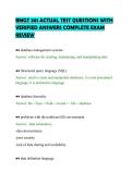 BMGT 301 ACTUAL TEST QUESTIONS WITH&NewLine;VERIFIED ANSWERS COMPLETE EXAM&NewLine;REVIEW