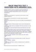 PACAT PRACTICE TEST 1 QUESTIONS WITH ANSWERS 2024