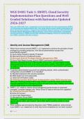 WGU D485 Task 1&colon; SWBTL Cloud Security &NewLine;Implementation Plan Questions and Well &NewLine;Graded Solutions with Rationales Updated &NewLine;2026-2027