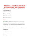 NR224 Exam 1 Actual Exam Style V1 &vert; NR &NewLine;224 Fundamentals - Skills &vert; Chamberlain