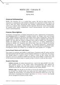 MATH 126 Calculus II Syllabus Spring 2026&period;