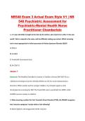 NR548 Exam 3 Actual Exam Style V1 &vert; NR &NewLine;548 Psychiatric Assessment for &NewLine;Psychiatric-Mental Health Nurse &NewLine;Practitioner Chamberlain
