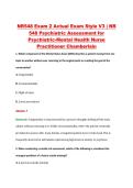 NR548 Exam 2 Actual Exam Style V3 &vert; NR &NewLine;548 Psychiatric Assessment for &NewLine;Psychiatric-Mental Health Nurse &NewLine;Practitioner Chamberlain 