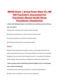 NR548 Exam 1 Actual Exam Style V2 &vert; NR &NewLine;548 Psychiatric Assessment for &NewLine;Psychiatric-Mental Health Nurse &NewLine;Practitioner Chamberlain