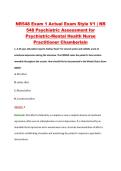 NR548 Exam 1 Actual Exam Style V1 &vert; NR &NewLine;548 Psychiatric Assessment for &NewLine;Psychiatric-Mental Health Nurse &NewLine;Practitioner Chamberlain 