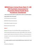 NR548 Exam 4 Actual Exam Style V1 &vert; NR &NewLine;548 Psychiatric Assessment for &NewLine;Psychiatric-Mental Health Nurse &NewLine;Practitioner Chamberlain 