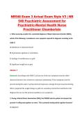 NR548 Final Exam Actual Exam Style V3 &vert; &NewLine;NR 548 Psychiatric Assessment for &NewLine;Psychiatric-Mental Health Nurse &NewLine;Practitioner Chamberlain 