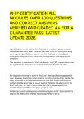 AHIP CERTIFICATION ALL MODULES OVER 100 QUESTIONS AND CORRECT ANSWERS VERIFIED AND GRADED A&plus; FOR A GUARANTEE PASS  LATEST UPDATE 2026&period;