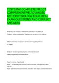 TESTBANK COMPLETE NR507&sol; NR 507 COMPREHENSIVE ADVANCED PATHOPHYSIOLOGY FINAL REAL EXAM QUESTIONS AND CORRECT ANSWERS