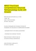NR507 Final Exam Comprehensive Advanced Pathophysiology Guide with Answers