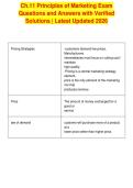 Ch&period;11 Principles of Marketing Exam&NewLine;Questions and Answers with Verified&NewLine;Solutions &vert; Latest Updated 2026