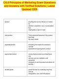 CH&period;8 Principles of Marketing Exam Questions&NewLine;and Answers with Verified Solutions &vert; Latest&NewLine;Updated 2026