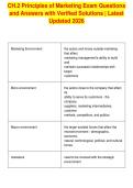 CH&period;2 Principles of Marketing Exam Questions&NewLine;and Answers with Verified Solutions &vert; Latest&NewLine;Updated 2026