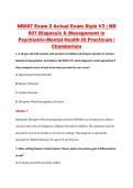 NR607 Exam 2 Actual Exam Style V3 &vert; NR &NewLine;607 Diagnosis & Management in &NewLine;Psychiatric-Mental Health III Practicum &vert; &NewLine;Chamberlain 