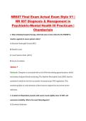 NR607 Final Exam Actual Exam Style V1 &vert; &NewLine;NR 607 Diagnosis & Management in &NewLine;Psychiatric-Mental Health III Practicum &vert; &NewLine;Chamberlain 