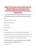 NR607 Final Exam Actual Exam Style V2 &vert; &NewLine;NR 607 Diagnosis & Management in &NewLine;Psychiatric-Mental Health III Practicum &vert; &NewLine;Chamberlain