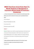 NR607 Final Exam Actual Exam Style V3 &vert; &NewLine;NR 607 Diagnosis & Management in &NewLine;Psychiatric-Mental Health III Practicum &vert; &NewLine;Chamberlain 
